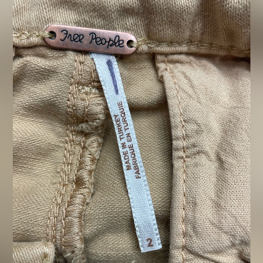 Free People Khaki Plaided Shorts Size 2 High Rise Casual - Picture 4 of 6